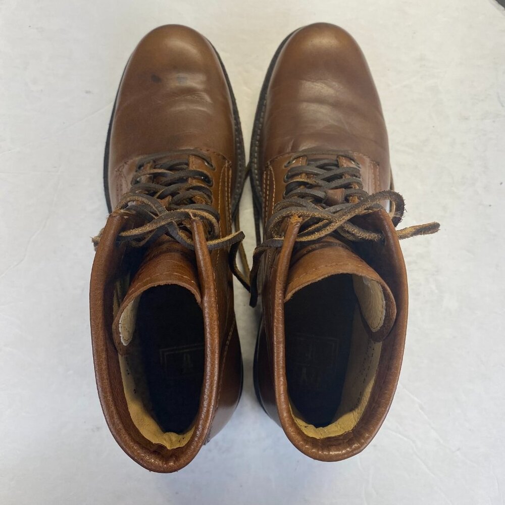Frye Tyler Lace Up Cognac Leather Boots - Women’s Size 9D (3486070-COG) - Picture 1 of 15
